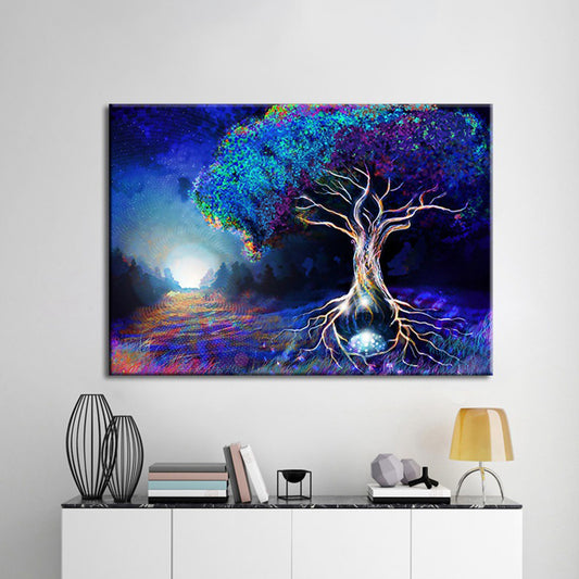 Lush Trees Wall Decor Textured Contemporary for Boys Bedroom Canvas, Multiple Sizes Clearhalo 'Art Gallery' 'Canvas Art' 'Contemporary Art Gallery' 'Modern' Arts' 1654627