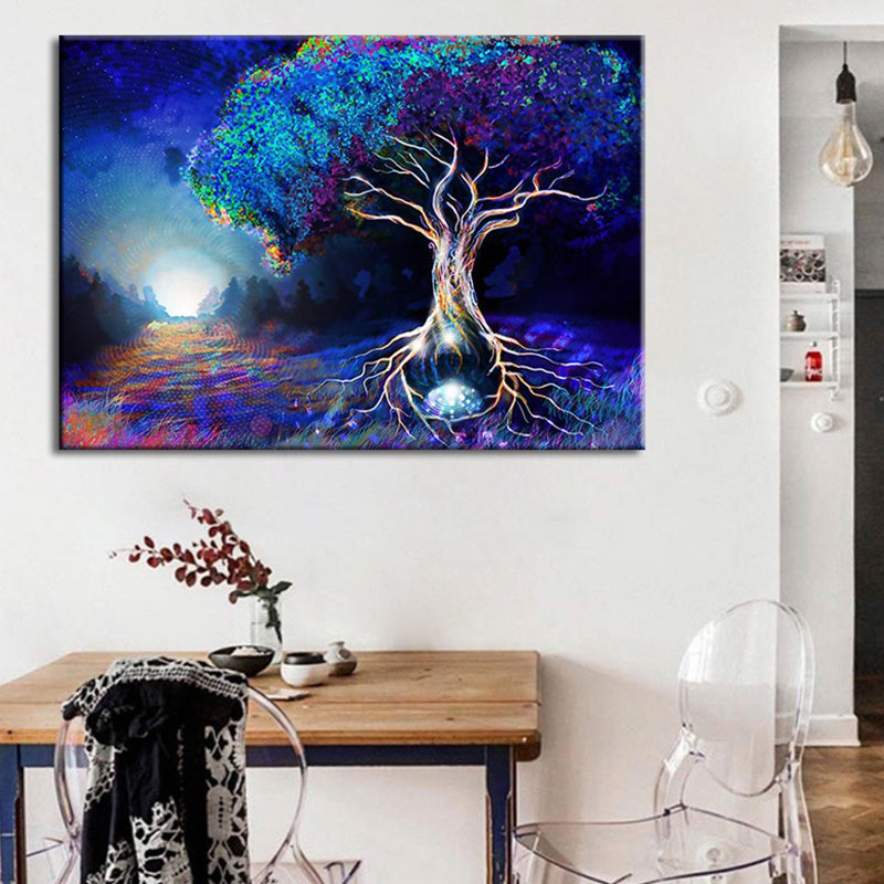 Lush Trees Wall Decor Textured Contemporary for Boys Bedroom Canvas, Multiple Sizes Clearhalo 'Art Gallery' 'Canvas Art' 'Contemporary Art Gallery' 'Modern' Arts' 1654628