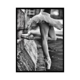 Retro Photo Ballerina Practising Canvas Art Grey Girls Bedroom Wall Decor, Textured Clearhalo 'Arts' 'Canvas Art' 1654690