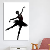 Black Ballerina Silhouette Wall Art Dance Vintage Textured Canvas Print for Girls Room Clearhalo 'Arts' 'Canvas Art' 1654718