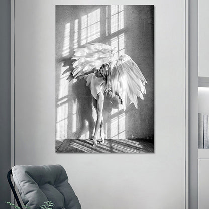 Vintage Ballerina Wall Art Canvas Textured Grey Wall Decoration for Living Room Grey Clearhalo 'Arts' 'Canvas Art' 1654731