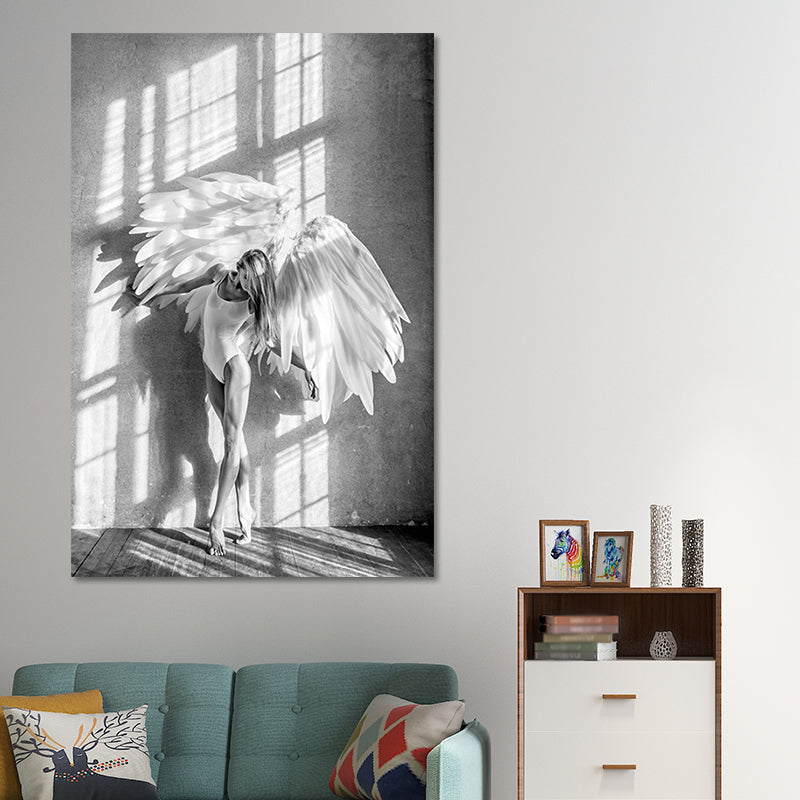 Vintage Ballerina Wall Art Canvas Textured Grey Wall Decoration for Living Room Clearhalo 'Arts' 'Canvas Art' 1654733