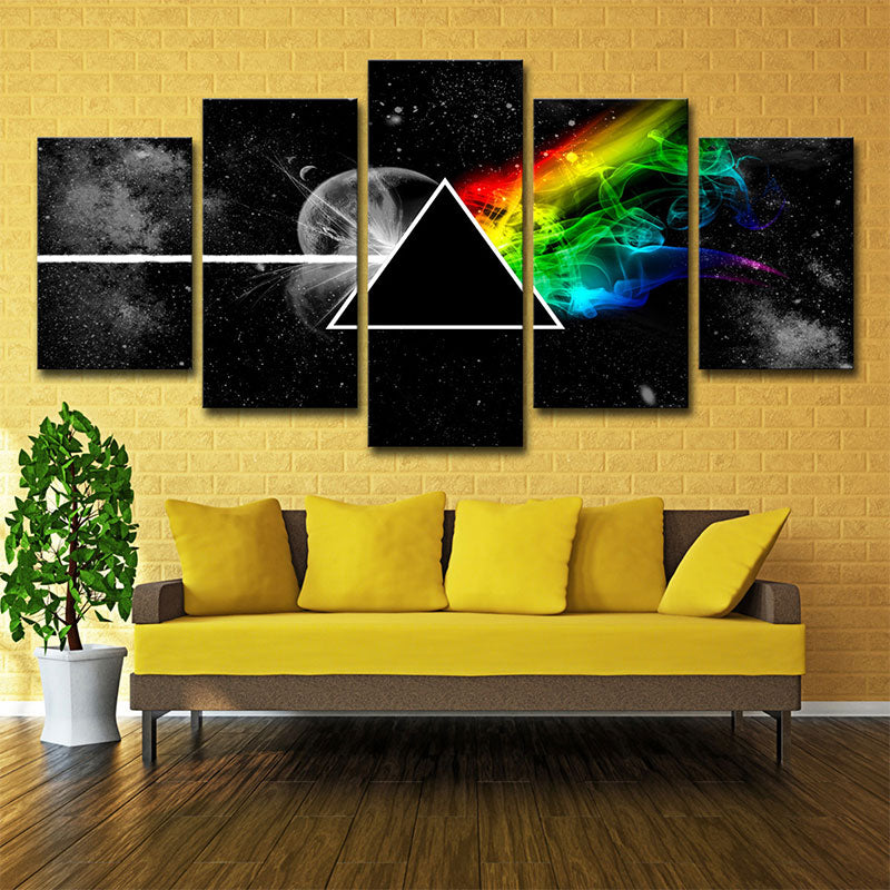 Black Outer Space Painting Multi-Piece Image Children's Art Kids Bedroom Wall Decor Black Clearhalo 'Art Gallery' 'Canvas Art' 'Kids' Arts' 1654785