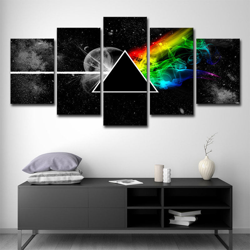 Black Outer Space Painting Multi-Piece Image Children's Art Kids Bedroom Wall Decor Clearhalo 'Art Gallery' 'Canvas Art' 'Kids' Arts' 1654787