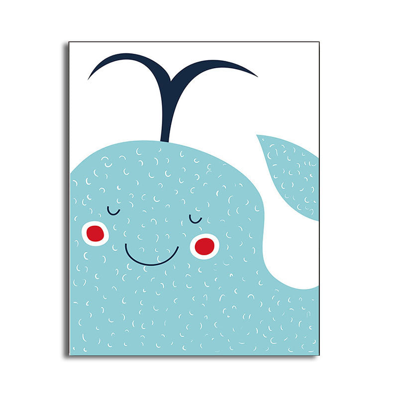 Simplicity Animal Paintings Light Color Decorative Canvas Wall Art for Baby Room Clearhalo 'Art Gallery' 'Canvas Art' 'Kids' Arts' 1654802