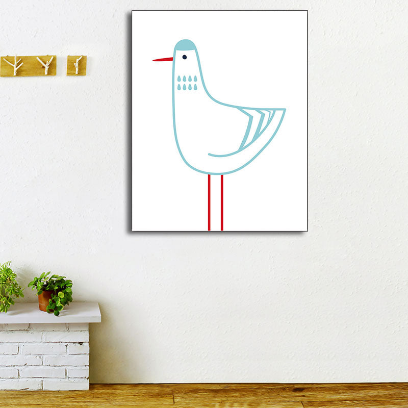 Simplicity Animal Paintings Light Color Decorative Canvas Wall Art for Baby Room Clearhalo 'Art Gallery' 'Canvas Art' 'Kids' Arts' 1654808