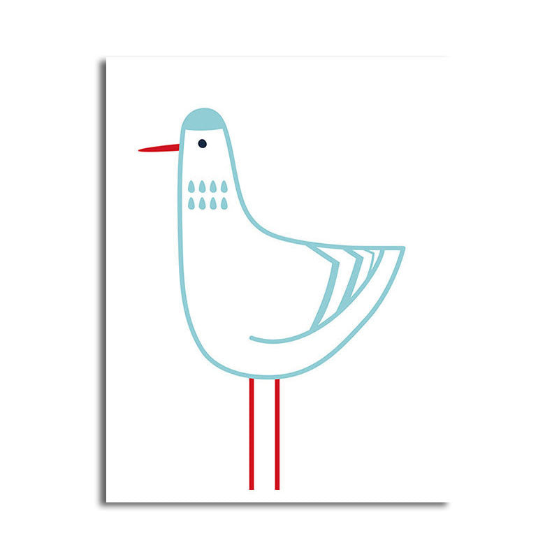 Simplicity Animal Paintings Light Color Decorative Canvas Wall Art for Baby Room Clearhalo 'Art Gallery' 'Canvas Art' 'Kids' Arts' 1654809