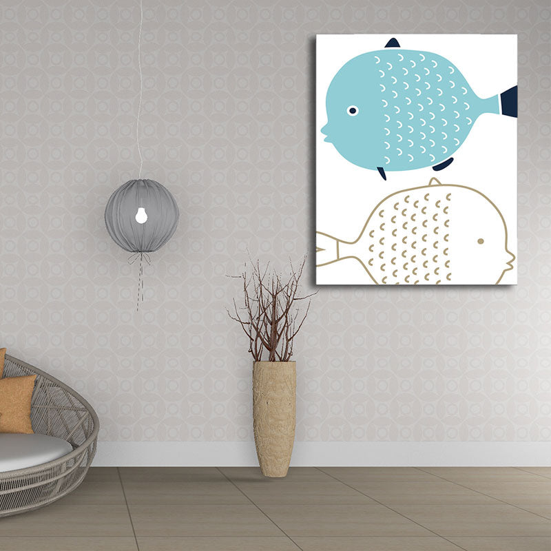 Simplicity Animal Paintings Light Color Decorative Canvas Wall Art for Baby Room Clearhalo 'Art Gallery' 'Canvas Art' 'Kids' Arts' 1654812