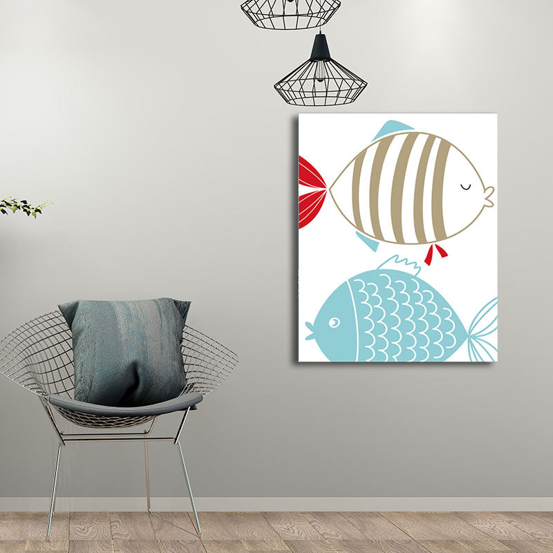 Simplicity Animal Paintings Light Color Decorative Canvas Wall Art for Baby Room Clearhalo 'Art Gallery' 'Canvas Art' 'Kids' Arts' 1654816