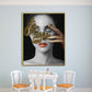 Woman Face and Butterflies Canvas Print Glam Textured House Interior Wall Art Decor Clearhalo 'Arts' 'Canvas Art' 1654880
