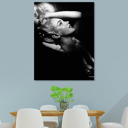 Photo Print Marilyn Monroe Canvas Retro Classic Superstar Wall Art in Black and White Clearhalo 'Arts' 'Canvas Art' 1654910