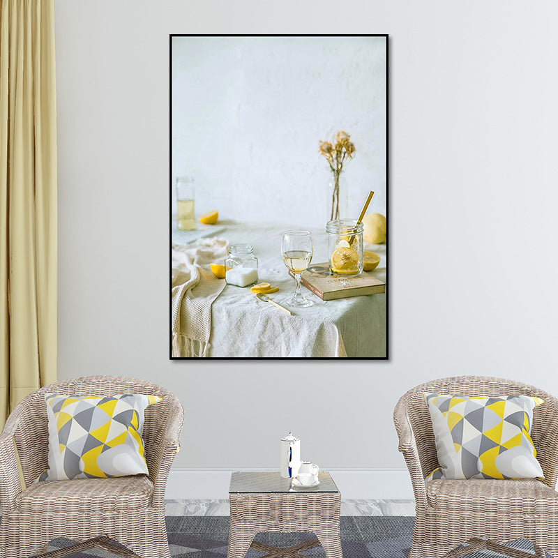 Juice Making Wall Art Modernist Textured Girls Bedroom Canvas Print in Soft Color Clearhalo 'Art Gallery' 'Canvas Art' 'Contemporary Art Gallery' 'Modern' Arts' 1654993