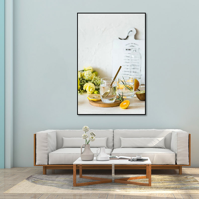 Juice Making Wall Art Modernist Textured Girls Bedroom Canvas Print in Soft Color Clearhalo 'Art Gallery' 'Canvas Art' 'Contemporary Art Gallery' 'Modern' Arts' 1654999
