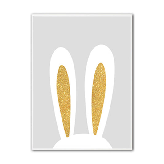 Minimalism Rabbit Ear Paintings for Playroom Canvas Wall Art in Yellow, Multiple Sizes Clearhalo 'Art Gallery' 'Canvas Art' 'Kids' Arts' 1655053