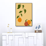 Orange and Leaf Wall Art Textured Nordic Living Room Canvas Print in Pastel Color Clearhalo 'Arts' 'Canvas Art' 1655132