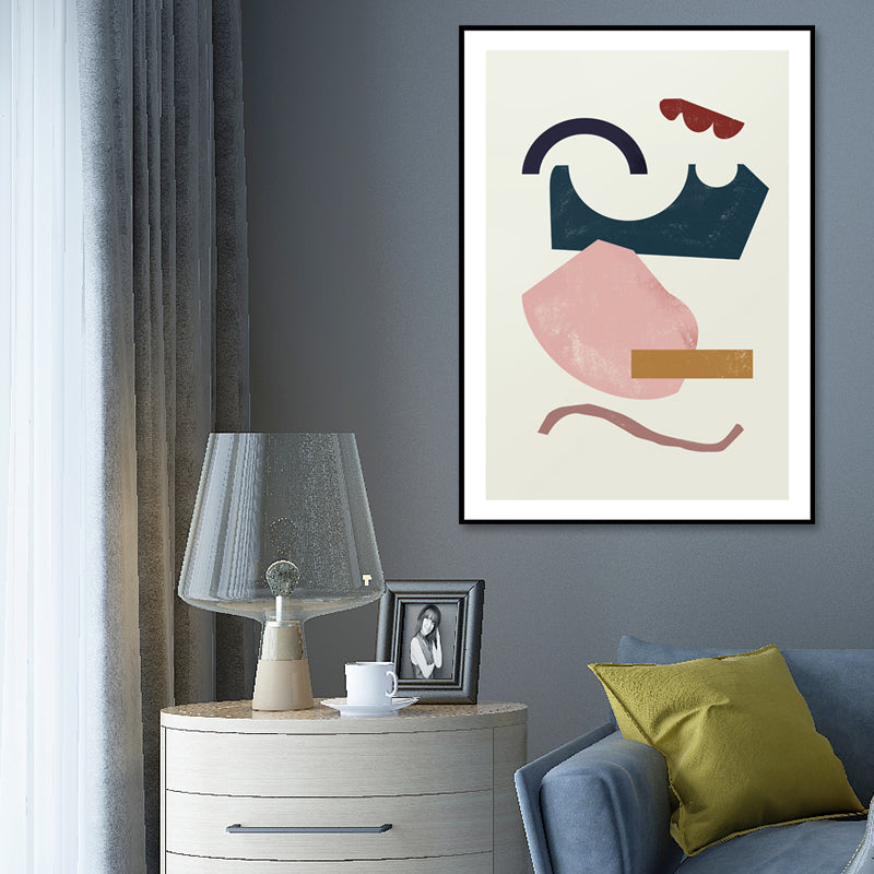 Morandi Abstract Wall Decor Nordic Textured Canvas Print in Soft Color for Hallway - Clearhalo - 'Arts' - 'Canvas Art' - 1655157