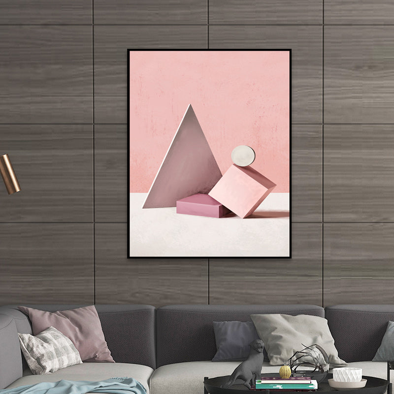 Morandi Abstract Wall Decor Nordic Textured Canvas Print in Soft Color for Hallway Clearhalo 'Arts' 'Canvas Art' 1655160