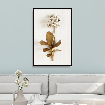 Photography Flower Bouquet Canvas Wall Art for Living Room, Gold and White, Texture Gold Design 2 Clearhalo 'Arts' 'Canvas Art' 1655224