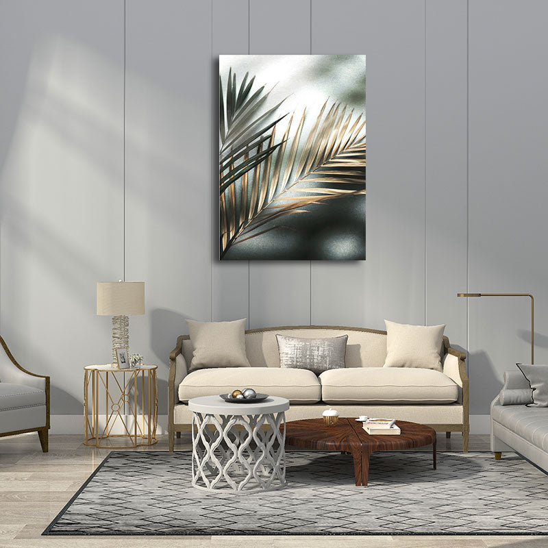 Nordic Style Canvas Wall Art Pastel Color Areca Palm Leaf Print Wall Decor for Room Yellow Clearhalo 'Arts' 'Canvas Art' 1655235