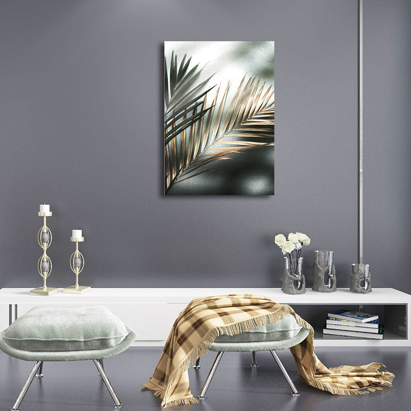 Nordic Style Canvas Wall Art Pastel Color Areca Palm Leaf Print Wall Decor for Room Clearhalo 'Arts' 'Canvas Art' 1655236