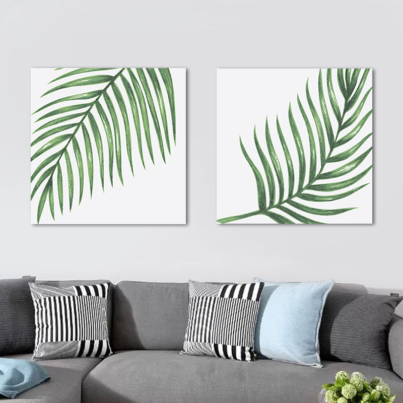 Farmhouse Wall Art Set in Green Leaf Branch Painting Canvas Print for Family Room Clearhalo 'Art Gallery' 'Canvas Art' 'Country Art Gallery' 'French Country' 'Rustic' Arts' 1655257