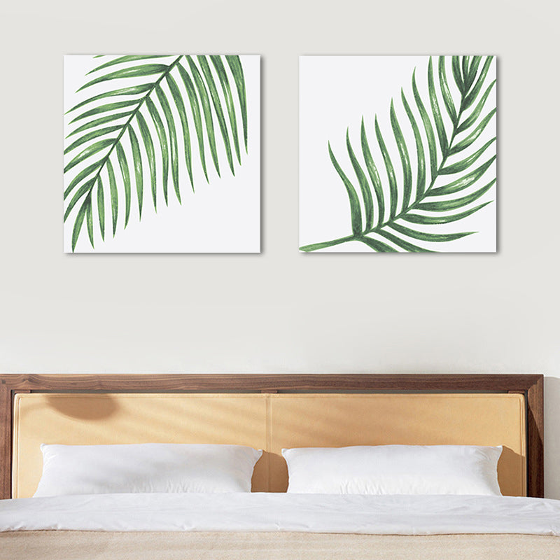 Farmhouse Wall Art Set in Green Leaf Branch Painting Canvas Print for Family Room Clearhalo 'Art Gallery' 'Canvas Art' 'Country Art Gallery' 'French Country' 'Rustic' Arts' 1655258