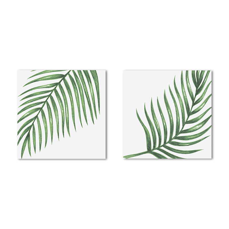 Farmhouse Wall Art Set in Green Leaf Branch Painting Canvas Print for Family Room Clearhalo 'Art Gallery' 'Canvas Art' 'Country Art Gallery' 'French Country' 'Rustic' Arts' 1655259