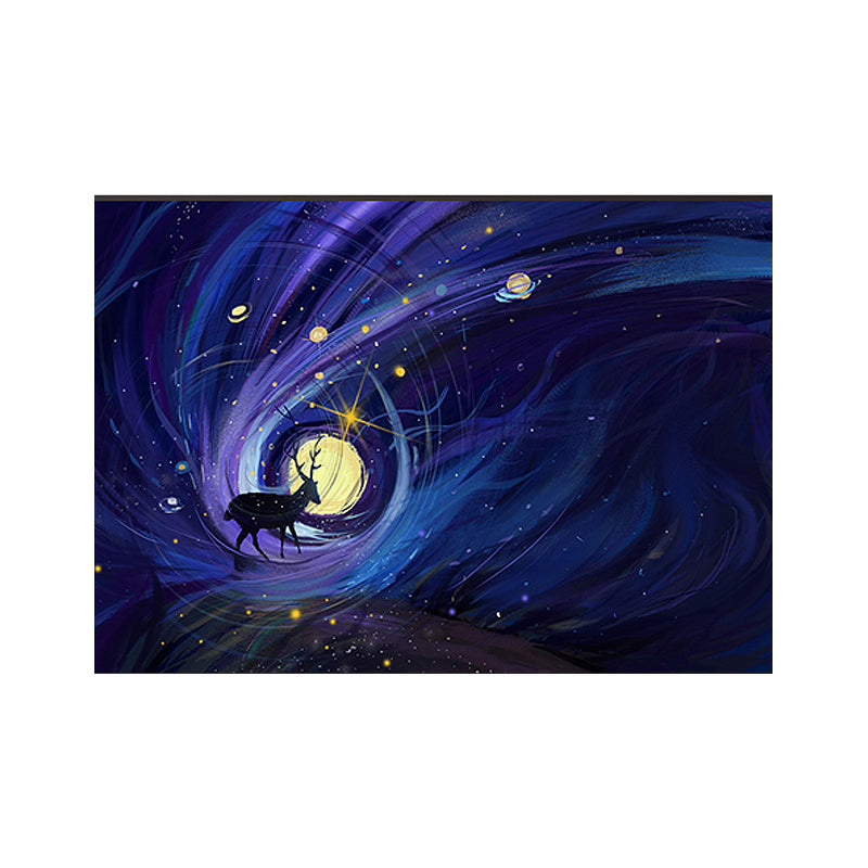 Children's Art Canvas Art Soft Color Fantasy and Deer Wall Decor for Children Bedroom Clearhalo 'Art Gallery' 'Canvas Art' 'Kids' Arts' 1655306