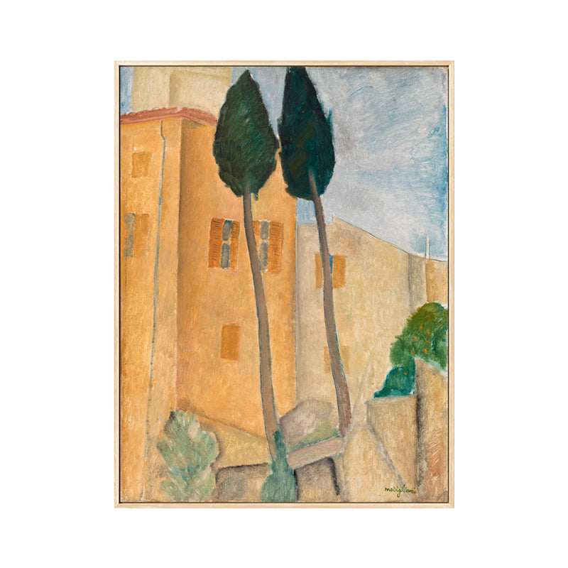 Kids Cannes Town Scenery Canvas Art Yellow Living Room Wall Decor, Textured Surface Clearhalo 'Art Gallery' 'Canvas Art' 'Kids' Arts' 1655349