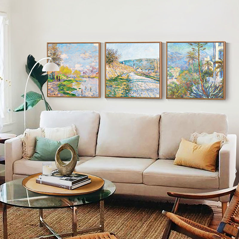 Impressionism Monet Canvas Art Yellow Scenery Oil Painting Wall Decor for Bedroom Yellow Design 1 Clearhalo 'Art Gallery' 'Canvas Art' 'Country Art Gallery' 'French Country' 'Rustic' Arts' 1655428