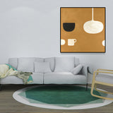 Cups and Lamp Canvas Print Pastel Color Childrens Art Wall Decor for Kids Bedroom Clearhalo 'Art Gallery' 'Canvas Art' 'Kids' Arts' 1655486