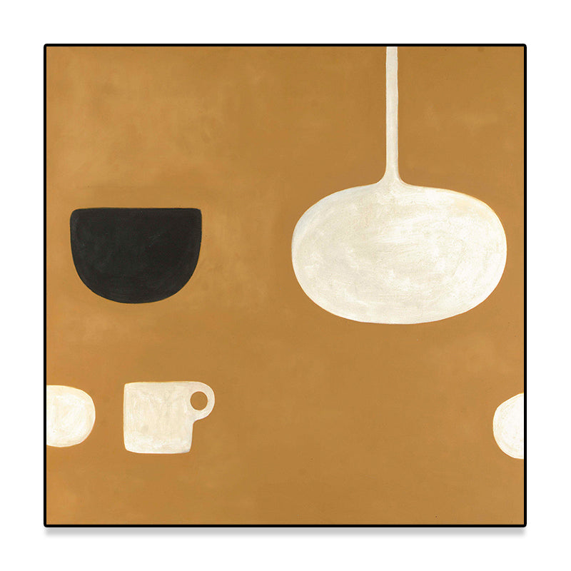 Cups and Lamp Canvas Print Pastel Color Childrens Art Wall Decor for Kids Bedroom Clearhalo 'Art Gallery' 'Canvas Art' 'Kids' Arts' 1655487