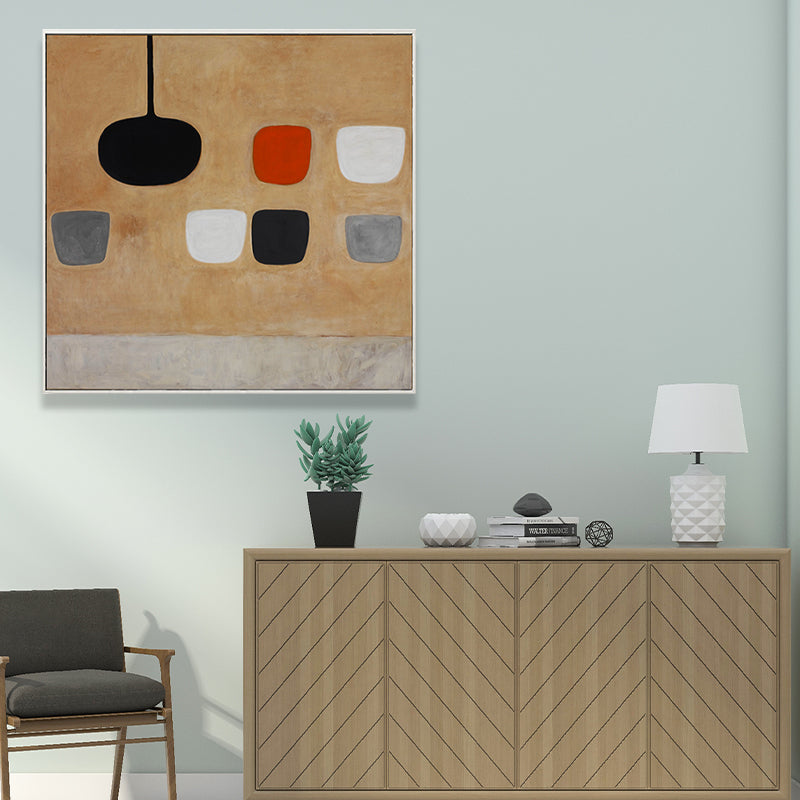 Cups and Lamp Canvas Print Pastel Color Childrens Art Wall Decor for Kids Bedroom Clearhalo 'Art Gallery' 'Canvas Art' 'Kids' Arts' 1655492