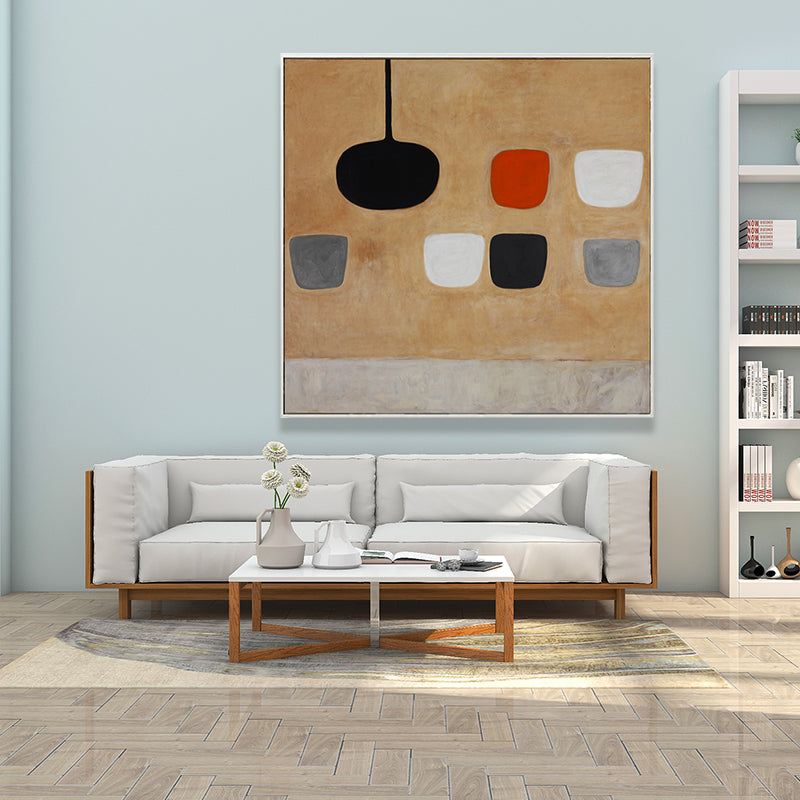 Cups and Lamp Canvas Print Pastel Color Childrens Art Wall Decor for Kids Bedroom Clearhalo 'Art Gallery' 'Canvas Art' 'Kids' Arts' 1655493