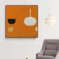 Cups and Lamp Canvas Print Pastel Color Childrens Art Wall Decor for Kids Bedroom Orange Clearhalo 'Art Gallery' 'Canvas Art' 'Kids' Arts' 1655495
