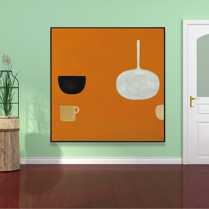 Cups and Lamp Canvas Print Pastel Color Childrens Art Wall Decor for Kids Bedroom Clearhalo 'Art Gallery' 'Canvas Art' 'Kids' Arts' 1655496