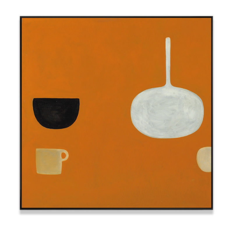 Cups and Lamp Canvas Print Pastel Color Childrens Art Wall Decor for Kids Bedroom Clearhalo 'Art Gallery' 'Canvas Art' 'Kids' Arts' 1655498