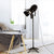 Loft Industrial Mini Spot Floor Lighting with Shade 1 Light Metallic Floor Standing Lamp in Black for Studio Black Clearhalo 'Floor Lamps' 'Lamps' Lighting' 165549