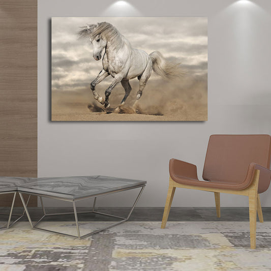 Canvas Textured Wall Decor Modernism Steed Print Wall Art for Sitting Room Grey Clearhalo 'Art Gallery' 'Canvas Art' 'Contemporary Art Gallery' 'Modern' Arts' 1655563