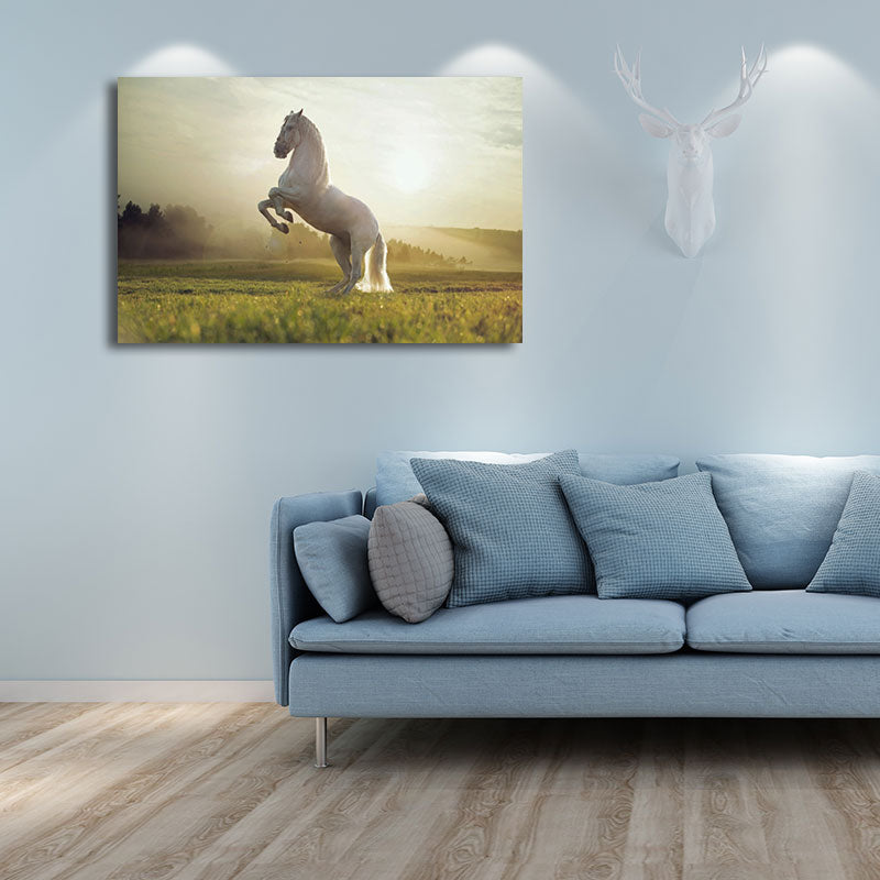Canvas Textured Wall Decor Modernism Steed Print Wall Art for Sitting Room Green Clearhalo 'Art Gallery' 'Canvas Art' 'Contemporary Art Gallery' 'Modern' Arts' 1655570