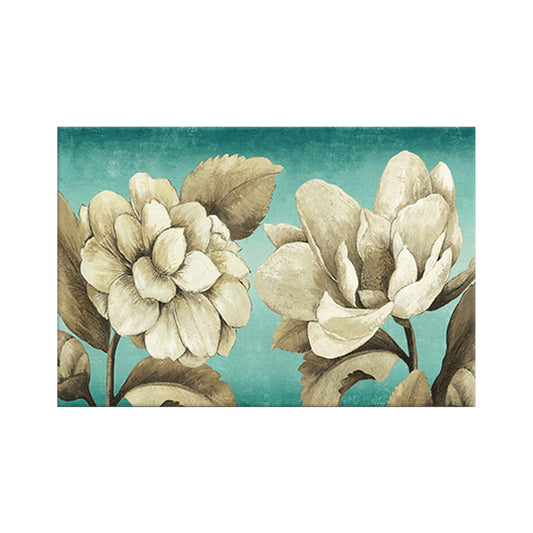 Textured Flowers Painting Art Print Traditional Canvas Wall Decor in White for Room Clearhalo 'Art Gallery' 'Canvas Art' 'Traditional' Arts' 1655584
