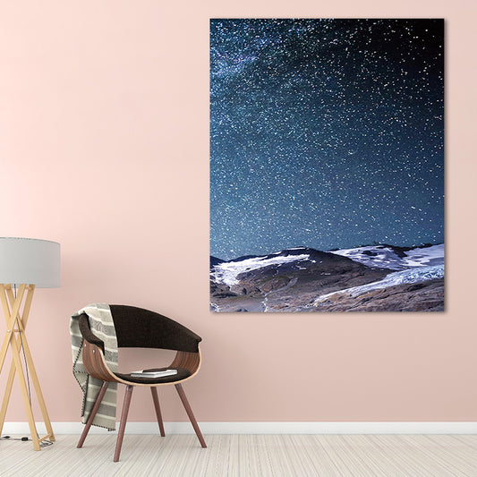 Starry Night Sky Wall Art Contemporary Textured Living Room Canvas Print in Dark Color Clearhalo 'Art Gallery' 'Canvas Art' 'Contemporary Art Gallery' 'Modern' Arts' 1655630