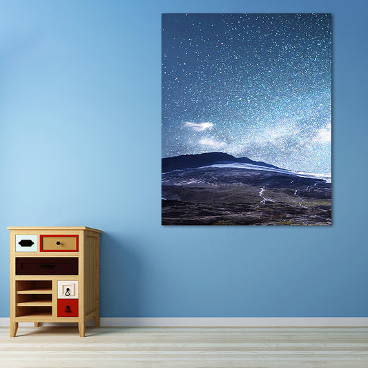 Starry Night Sky Wall Art Contemporary Textured Living Room Canvas Print in Dark Color Clearhalo 'Art Gallery' 'Canvas Art' 'Contemporary Art Gallery' 'Modern' Arts' 1655642