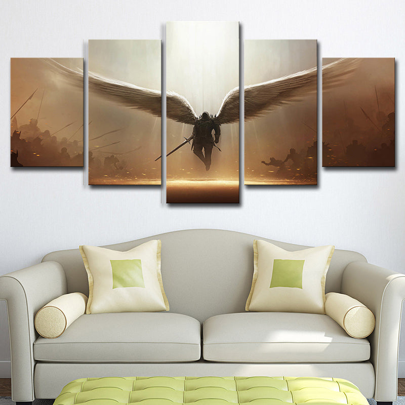 Warriors Wall Decor Multi-Piece Children's Art for Bedroom Painting, Multiple Sizes Brown Clearhalo 'Art Gallery' 'Canvas Art' 'Kids' Arts' 1655663