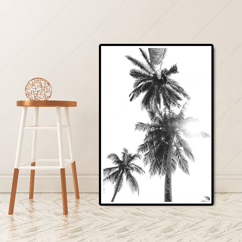 Coconut Tree Painting Gray Canvas Wall Art Decor Textured, Multiple Sizes Options Clearhalo 'Art Gallery' 'Canvas Art' 'Coastal Art Gallery' 'Nautical' Arts' 1655690