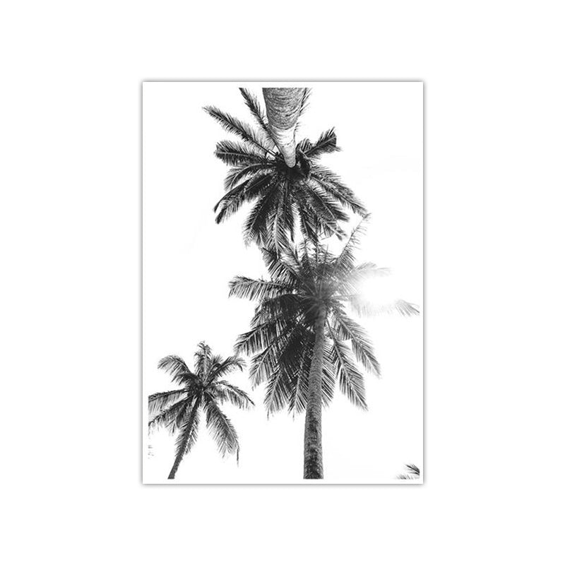 Coconut Tree Painting Gray Canvas Wall Art Decor Textured, Multiple Sizes Options Clearhalo 'Art Gallery' 'Canvas Art' 'Coastal Art Gallery' 'Nautical' Arts' 1655691