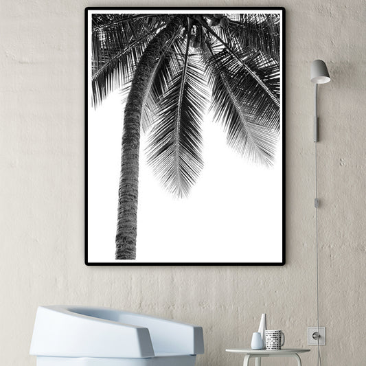Coconut Tree Painting Gray Canvas Wall Art Decor Textured, Multiple Sizes Options Grey Design 1 Clearhalo 'Art Gallery' 'Canvas Art' 'Coastal Art Gallery' 'Nautical' Arts' 1655695