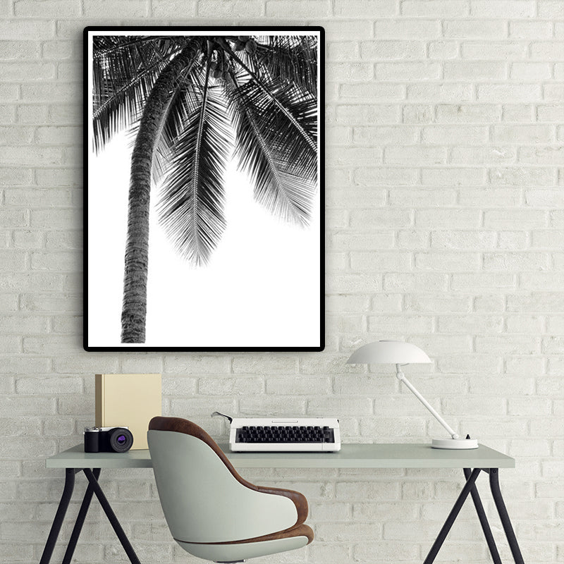 Coconut Tree Painting Gray Canvas Wall Art Decor Textured, Multiple Sizes Options Clearhalo 'Art Gallery' 'Canvas Art' 'Coastal Art Gallery' 'Nautical' Arts' 1655696