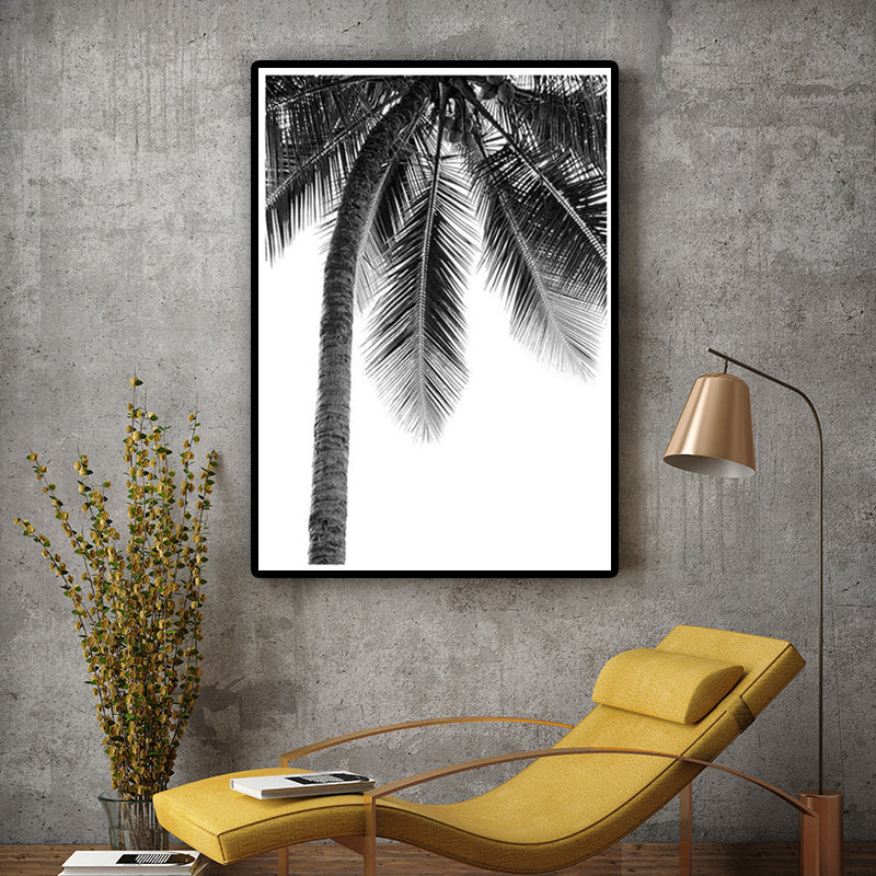 Coconut Tree Painting Gray Canvas Wall Art Decor Textured, Multiple Sizes Options Clearhalo 'Art Gallery' 'Canvas Art' 'Coastal Art Gallery' 'Nautical' Arts' 1655697