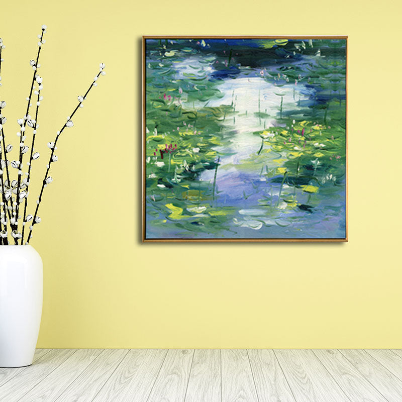 Textured Pool Oil Painting Art Print Canvas Traditional Wall Decor for Family Room White Clearhalo 'Art Gallery' 'Canvas Art' 'Traditional' Arts' 1655733